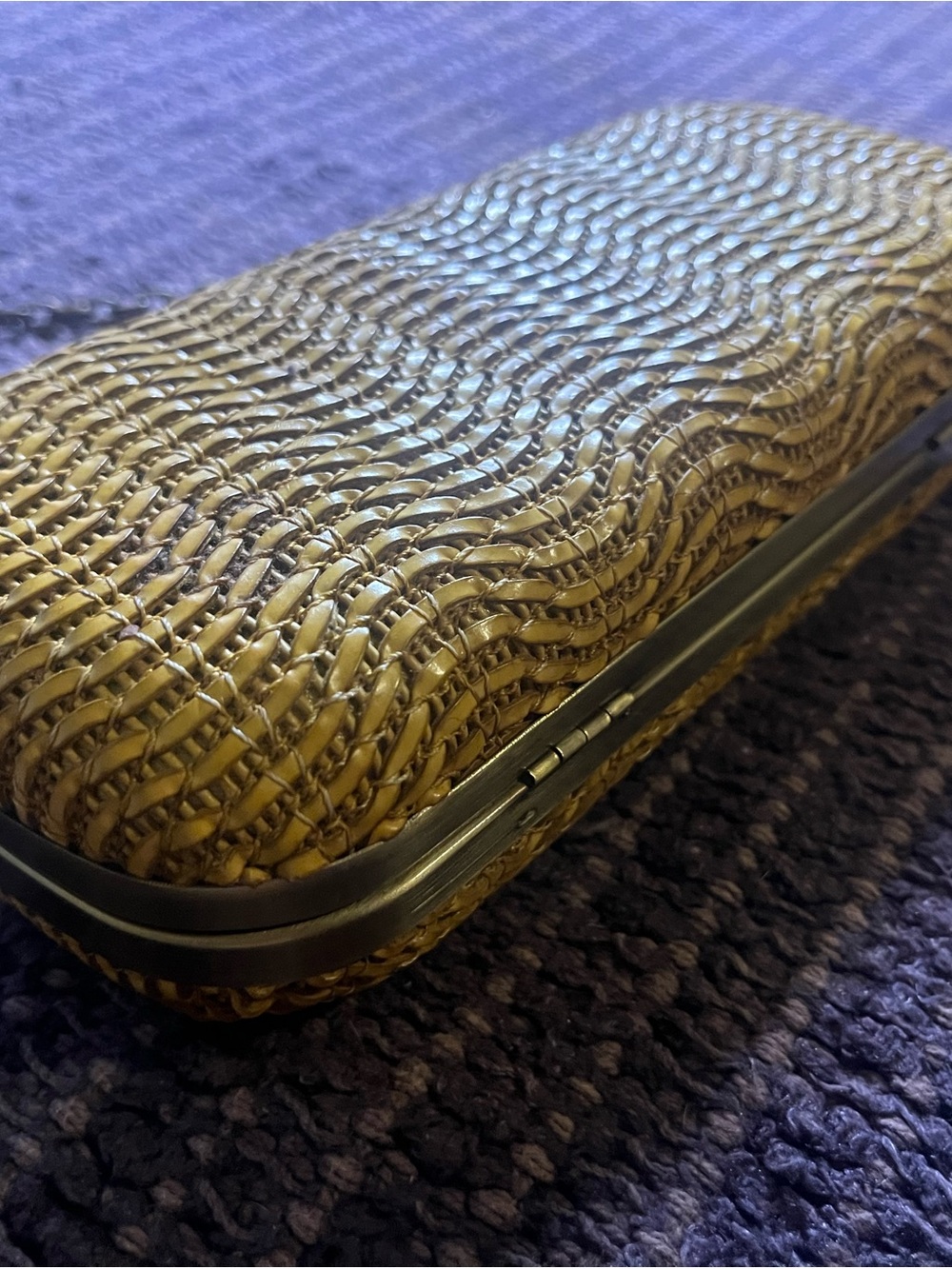Urban Expressions Woven Leather Clutch with Chain Strap - Yellow - Picture 4 of 7